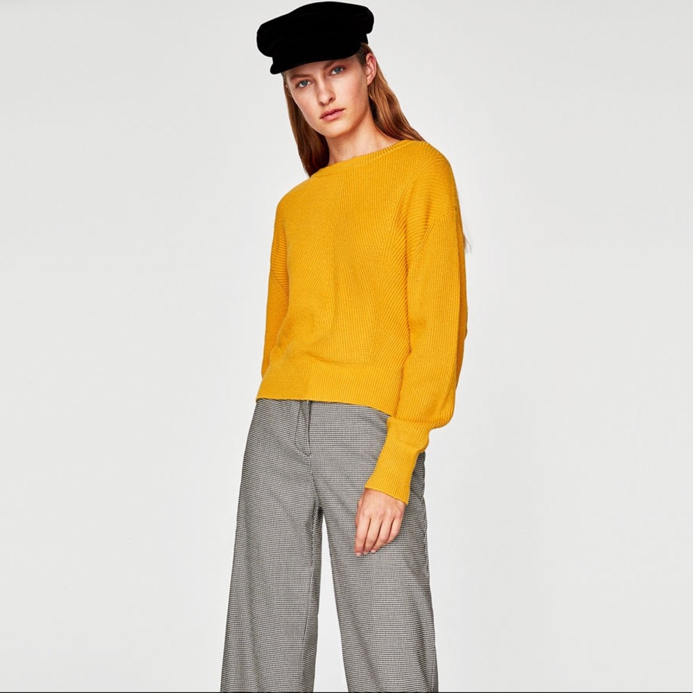 NWT Zara Knit Mustard Sweater